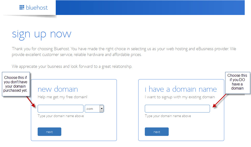 Sign up for Bluehost Step 3